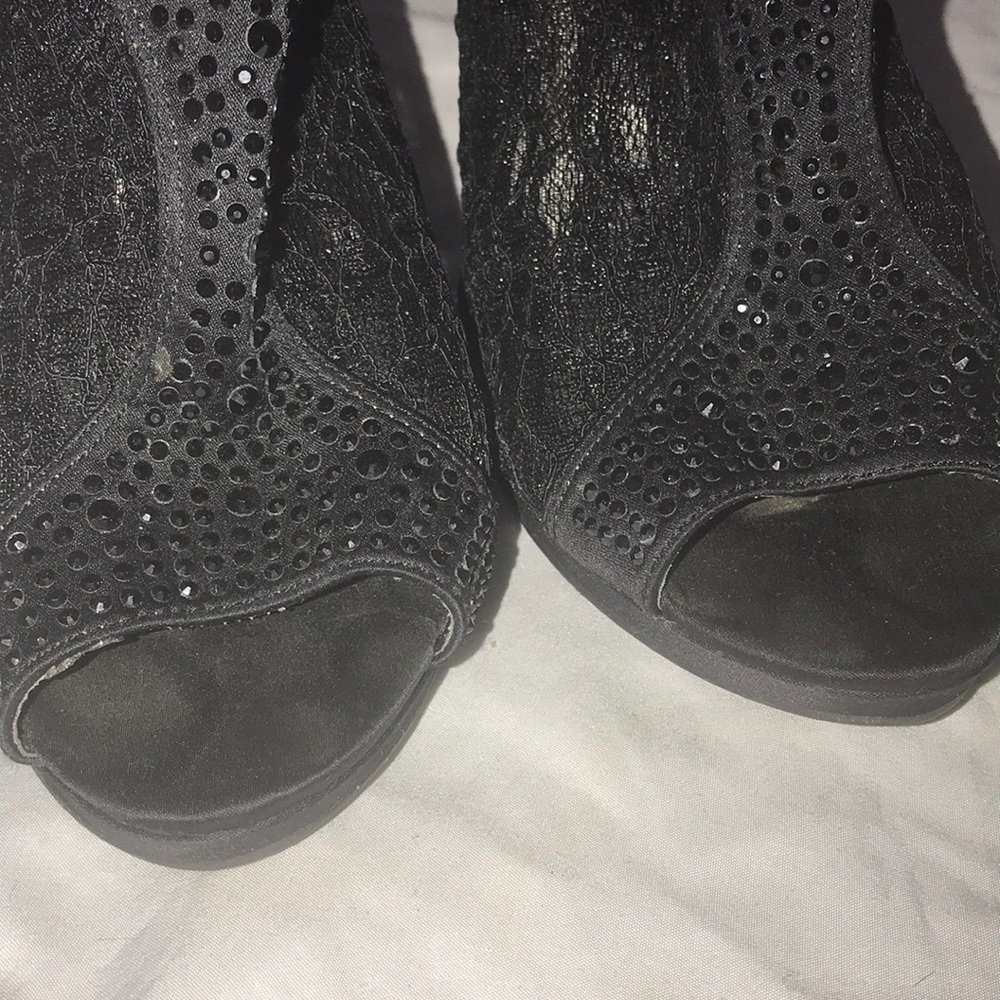 Very Cherry Black Lace and Rhinestone Heels - Picture 5 of 8